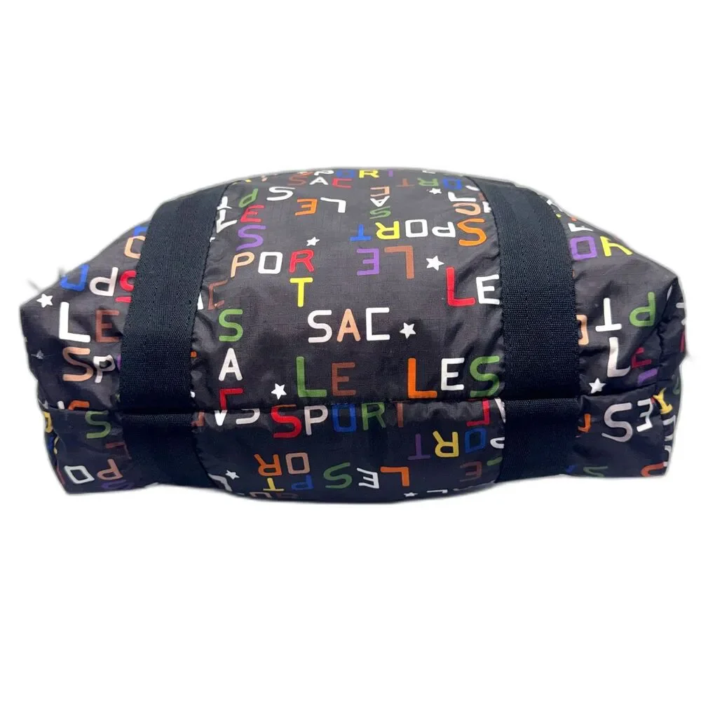 LeSportsac Multicolor Large Logo Tote Bag - Black/Rainbow